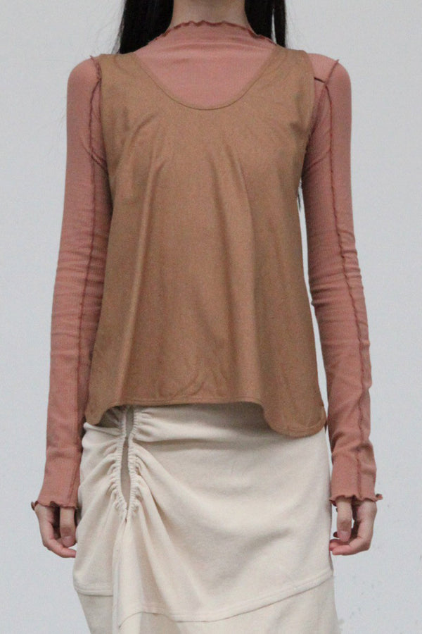 BASERANGE Skirt Top TOAP-WS-000 Bath Brown
